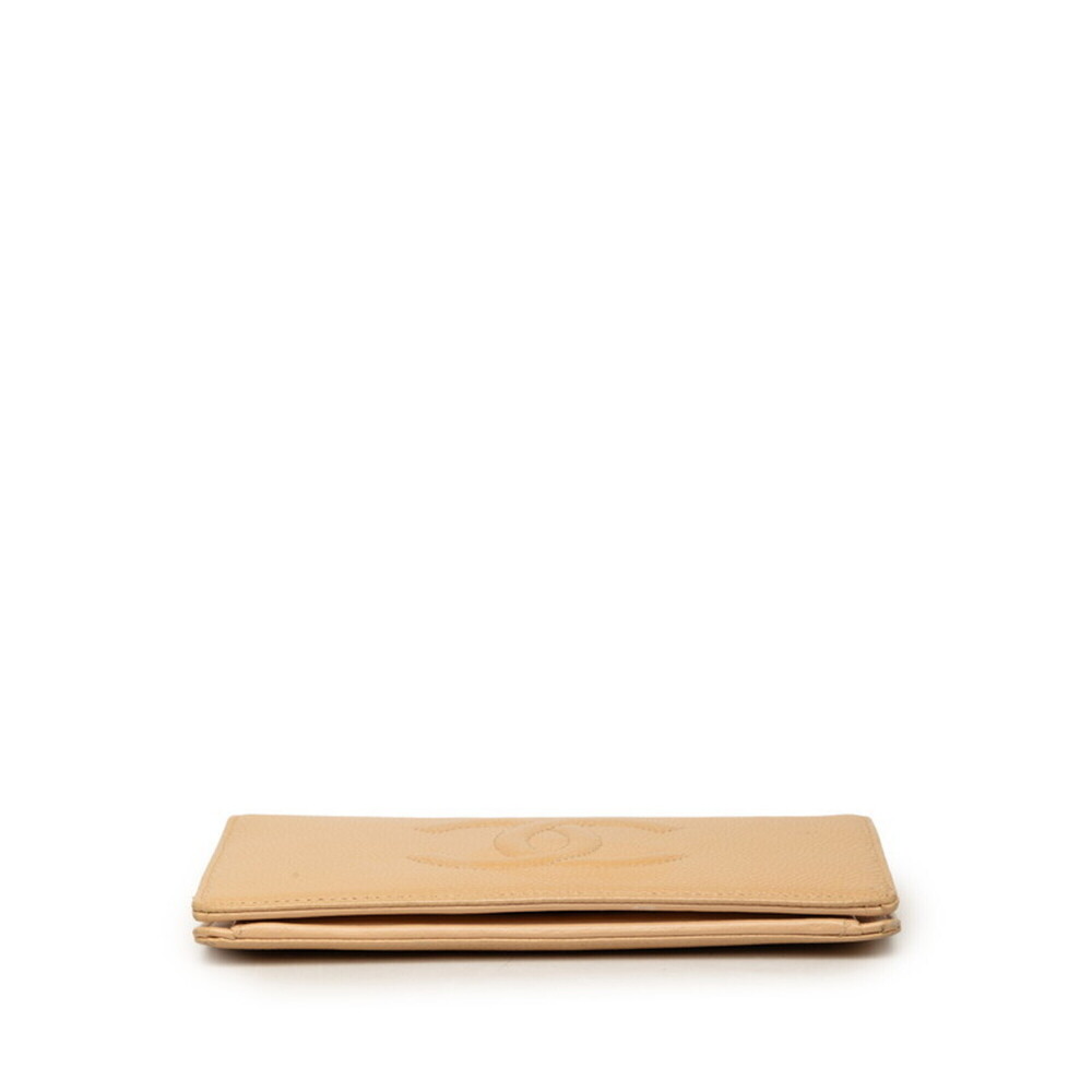 CHANEL Cream Caviar Leather Logo Wallet - Picture 3 of 7